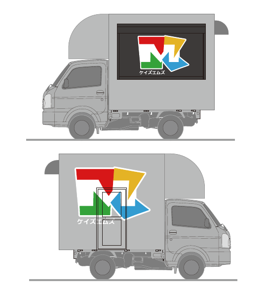 K-D ラッピング施工範囲（パンフレット掲載図）